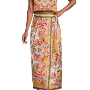 Elie Tahari Colorful Paisley Maxi Skirt